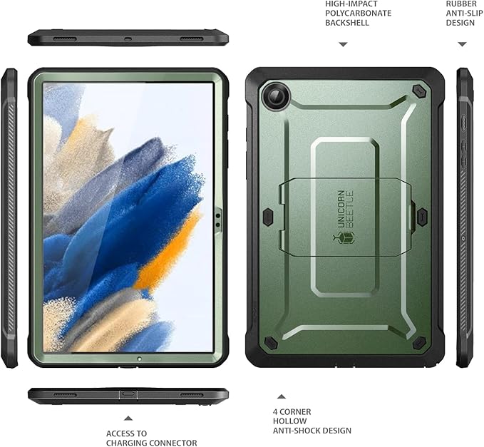 SUPCASE for Galaxy Tab A8 Case with Stand (Unicorn Beetle Pro), [Built-in Screen Protector] Full-Body Rugged Shockproof Heavy Duty Protective Tablet Case for Samsung Galaxy Tab A8 10.5 Inch, Guldan