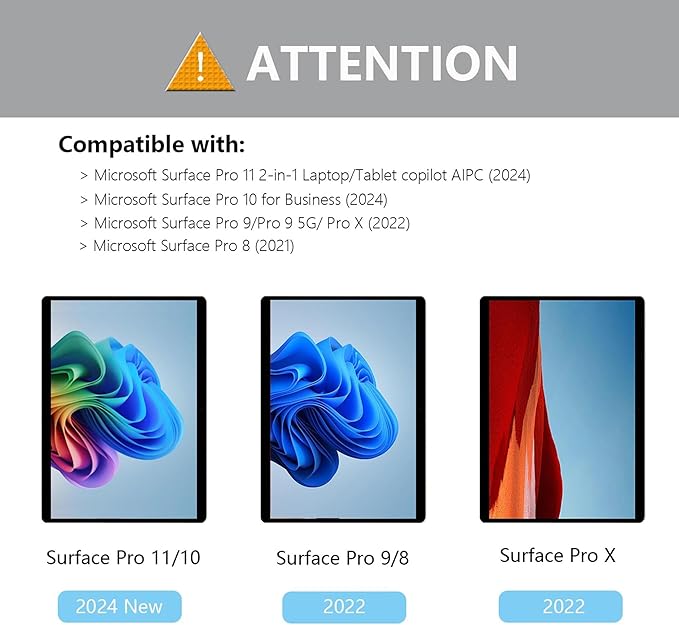 Megoo Glass Screen Protector for Surface Pro 11 13inch 2024, 9H/ Easy Installation/Scratch Resistant/Surface Pen compatible, Also for Microsoft Surface Pro 10/9/8/X