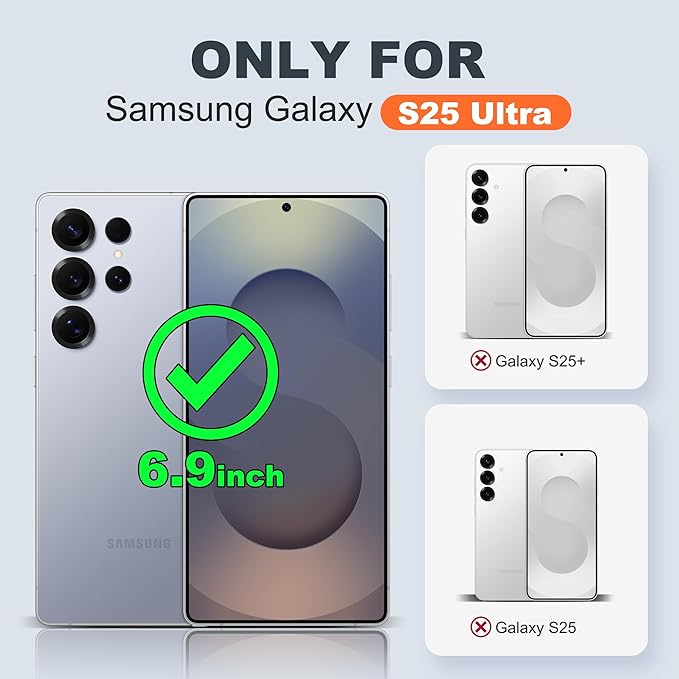 Designed for Samsung Galaxy S25 Ultra Case with Magnetic Ring Stand [Compatible with Mag-Safe][Military Grade Drop Protection][Build in Kickstand] S25 Ultra Phone Case 6.9",Light Purple