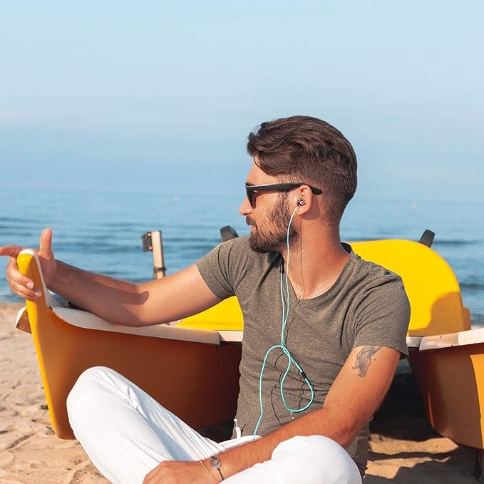 LUDOS Clamor USB C Headphones for iPhone 16 15 Pro Max Plus iPad Pro, 5 Years Warranty, USB-C Earbuds for Samsung Galaxy S24 S23 Ultra S22 S21 FE S20 A55 A54 A53, USB Type C Earphones - Turquoise