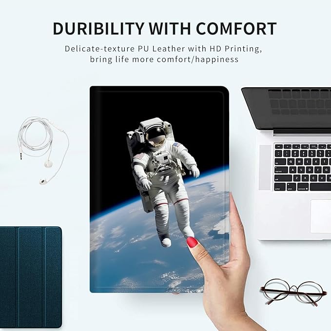 Case for Microsoft Surface Pro 7/7 Plus/Pro 6/5/4/LTE 12.3 Inch PU Leather Slim Lightweight Multiple Angles Stand Smart Cover with Auto Wake/Sleep, Space-Man Universe