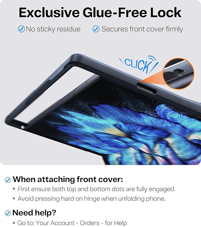 TORRAS Upgraded Magnetic Shockproof for Samsung Galaxy Z Fold 7 Case with Screen Protector, Fit for MagSafe, 4X Military Grade Hinge Protection, Translucent Slim Case for Samsung Z Fold 7, Black