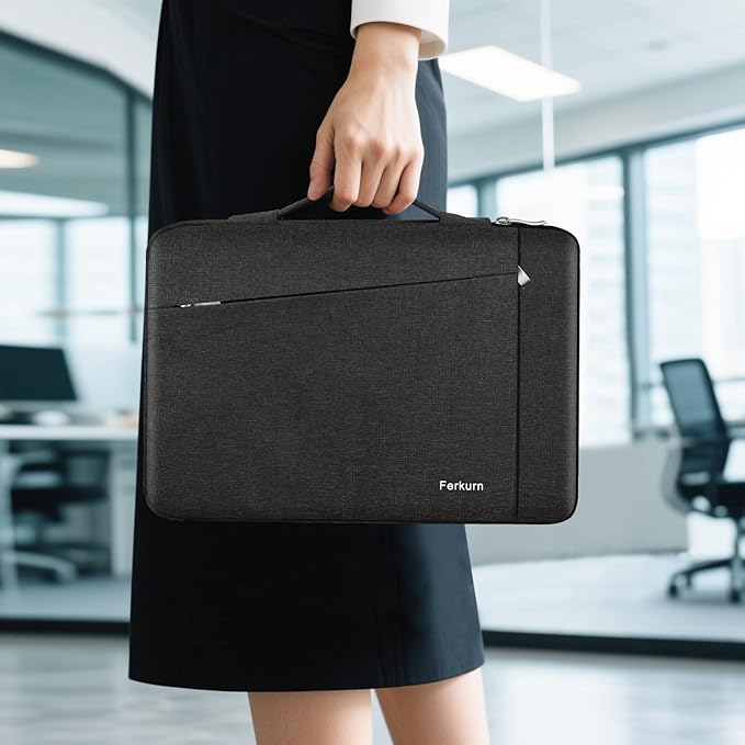 Ferkurn Laptop Case Sleeve for Men Women Chromebook Case Compatible with MacBook Air/Pro Lenovo Surface HP Dell ASUS Acer, 14 inch, Black