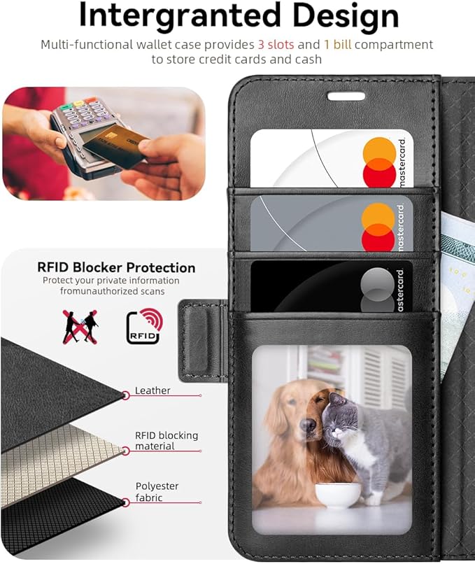 OCASE Compatible with Galaxy S25 Wallet Case, PU Leather Flip Folio Case with Card Holders RFID Blocking Kickstand [Shockproof TPU Inner Shell] Protective Phone Cover 6.2 Inch 2025, Retro Graphite