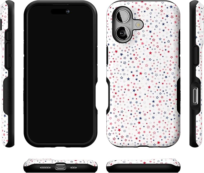 Casely iPhone 17 Case | Seeing Stars | Red, White & Blue | Bold Protective Design | Compatible with MagSafe