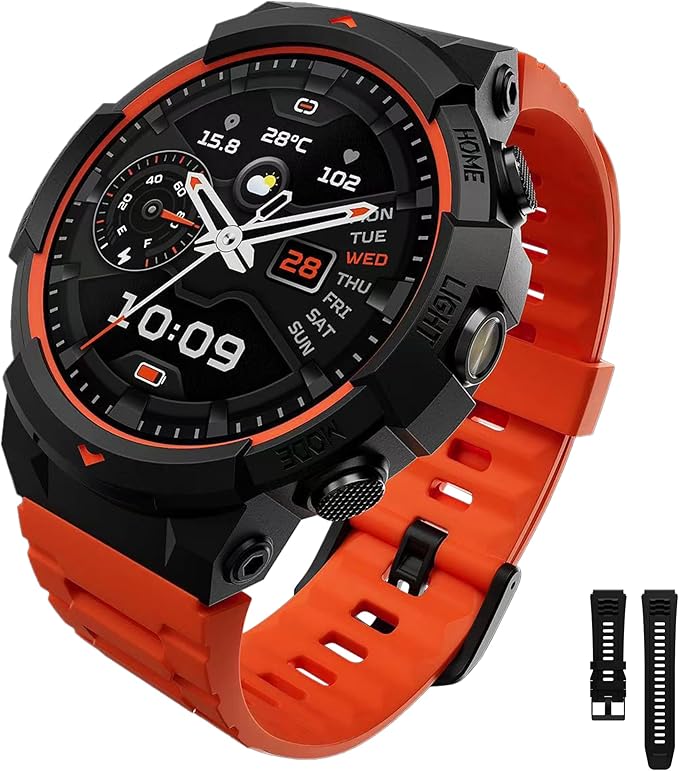 Black Shark GS3 Sport Smartwatch, 1.43" AMOLED Display, ENC Bluetooth Call, 18-Day Battery Life, 50m Water Resistance, GPS, Fitness Tracker, 120+ Sports Modes, Health Monitoring, Lava Black