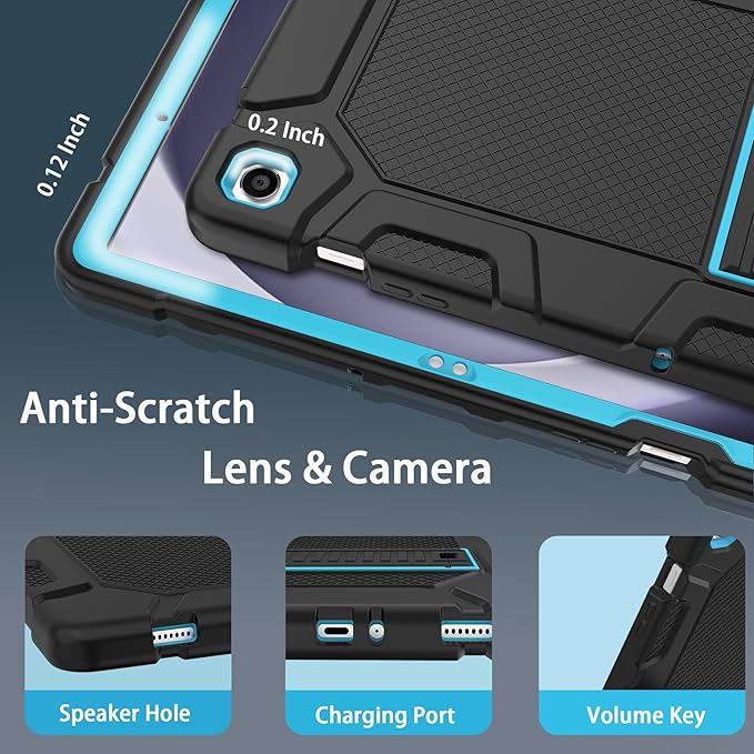 Rantice Case for Samsung Galaxy Tab A9+ 11”, Heavy Duty Shockproof Rugged Protective Case with Kickstand for Samsung Galaxy Tab A9+ / A9 Plus 11” 2023 (SM-X210/X216/X218),Black+Blue