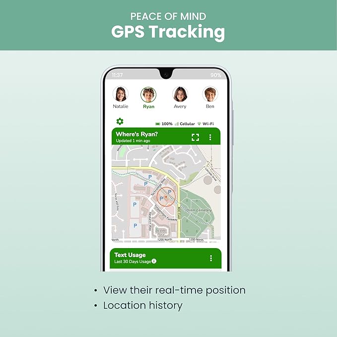 Phone for Kids and Teens – Galaxy A16 Smartphone (2025 Model) with Parental Controls, GPS Tracking, Text Monitoring & Content Filtering – 10,000+ Apps, No Contract, Activation Fee Required