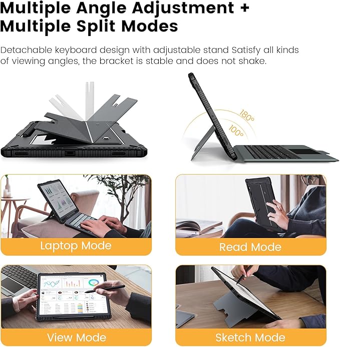 Nillkin for Samsung Galaxy Tab S9+ Plus Detachable Keyboard Case with 7 Backlit, Kickstand, Trackpad, S Pen Holder, for Samsung Tablet S10 Plus Keyboard (for Galaxy Tab S9 Plus - 12.4 inch)