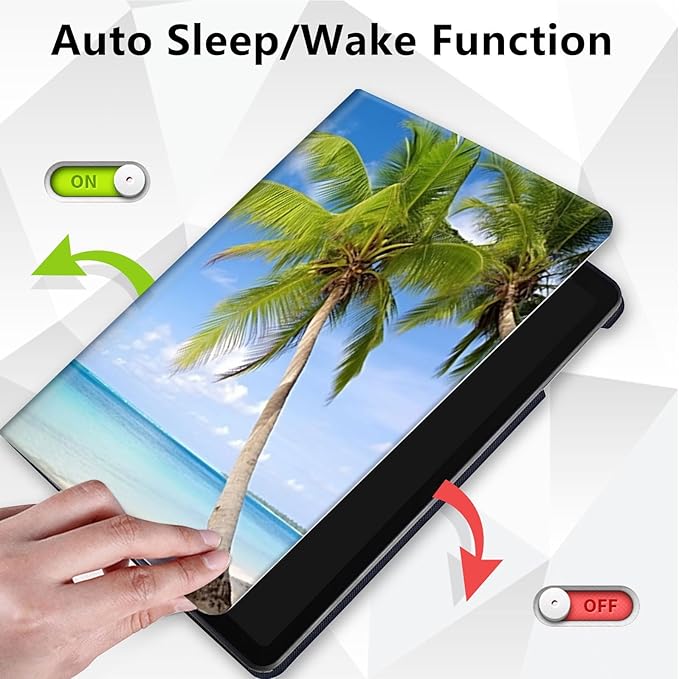 Case for Lenovo Tab M10 Plus 10.3", 360 Degree Rotating Folding Stand,with Auto Sleep/Wake Case for Lenovo Tab M10 Plus (2020 2nd Gen) TB-X606F/TB-X606X 10.3" FHD Tablet,Beach and Coconut Trees