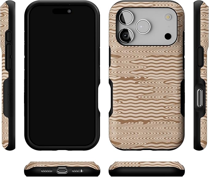 Casely iPhone 17 Pro Case | Mocha Ripple | Brown Waves | Bold Protective Design | Compatible with MagSafe