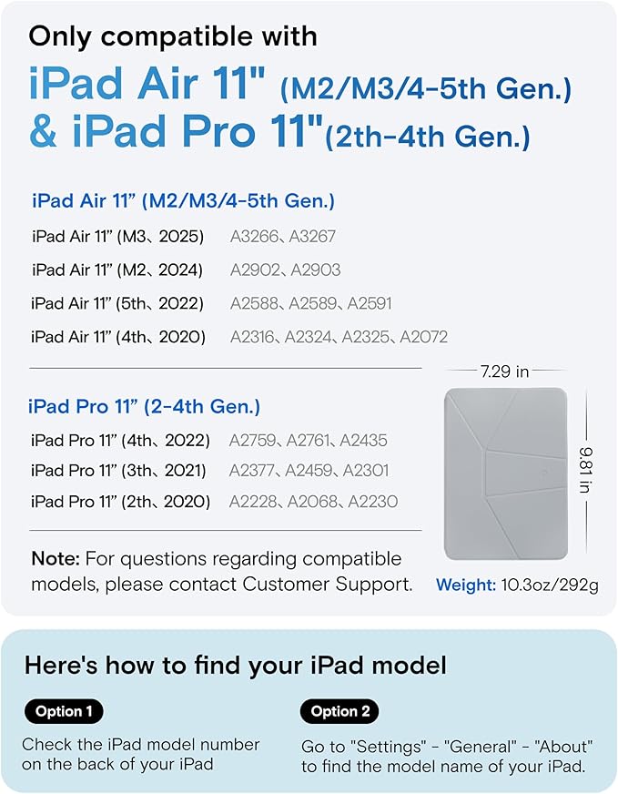 MOFT Dynamic Folio Case for for iPad Air 11-inch M3 M2 2025 2024/10.9 Air 5th 4th Generation 2022 2020, iPad Pro 11 Inch 4th/3rd/2nd Gen, Magnetic Stand Case with 20+ Viewing Angles, Cement x Sapphire