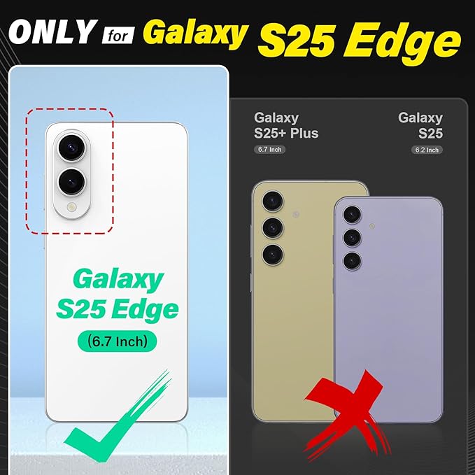 TUCCH Case Wallet for Galaxy S25 Edge, PU Leather Magnetic Kickstand [RFID Blocking] 4 Card Slot Folio Flip Cover with [TPU Shockproof Interior Case] Compatible with Galaxy S25 Edge 6.7", Blue & Brown