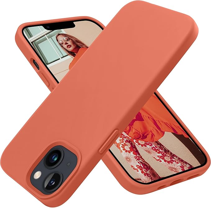 OTOFLY iPhone 13/14 Case [MagSafe Compatible] Full-Body Silicone Shockproof Slim Thin Phone Case for iPhone 13 & 14 6.1 inch (Pink Pomelo)