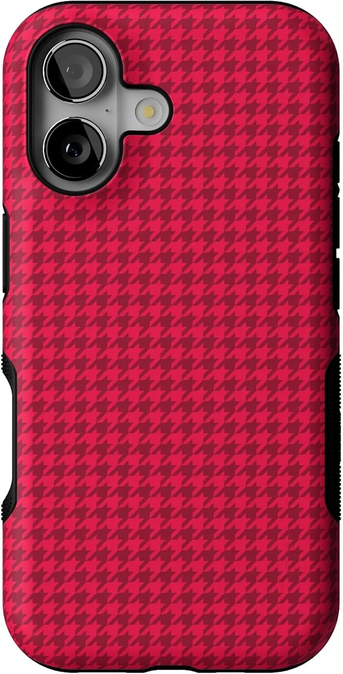 Casely iPhone 17 Case | Best Dressed | Red Houndstooth | Bold Protective Design | Compatible with MagSafe