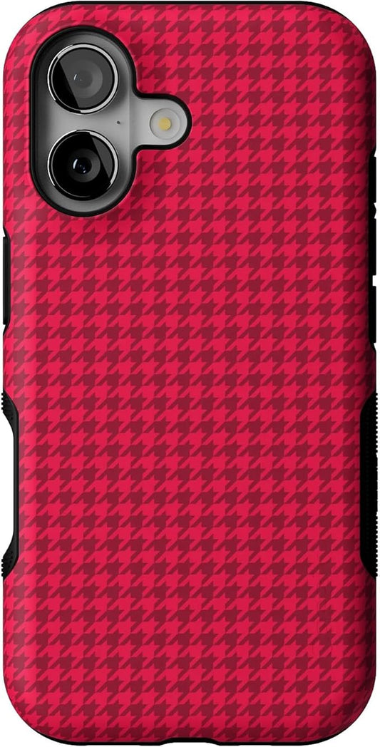 Casely iPhone 17 Case | Best Dressed | Red Houndstooth | Bold Protective Design | Compatible with MagSafe