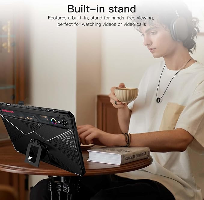 Case Cover for REDMAGIC Astra Gaming Tablet 9.06 inch, Slim Soft TPU Protective Cover with Kickstand for REDMAGIC Gaming Tablet 3 Pro, Anti-Scratch,Shockproof,Black