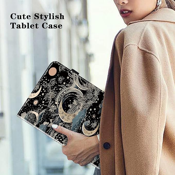 Case for Lenovo Tab M11 2024 11 inch,PU Leather Stand Flip Cover with Card Solts Elastic Band for Lenovo Tab M11 Tablet - Moon