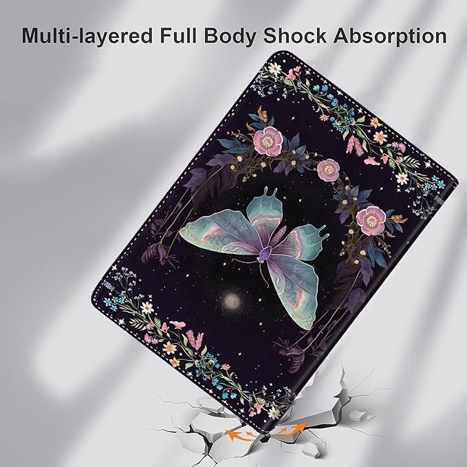Case for Samsung Galaxy Tab A9 Plus 11 inch 2023，Slim Fit Foldable Standing Cover Case with Auto Sleep/Wake for Galaxy Tab A9+ 11’2023 (SM-X210/X216/X218)，Magical Night Moth
