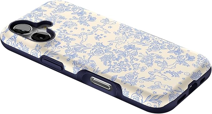 Casely iPhone 17 Case | Cupid's Canvas | Periwinkle Floral | Bold Protective Design | Compatible with MagSafe