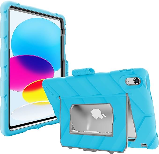 Gumdrop Hideaway iPad Case w/Stand Fits ONLY iPad 11th Generation |A16| & 10th Gen (10.9) inch Rugged Shockproof Reliable & Drop Tested for Kids K-12 Students Teachers Classrooms & School Use - Blue