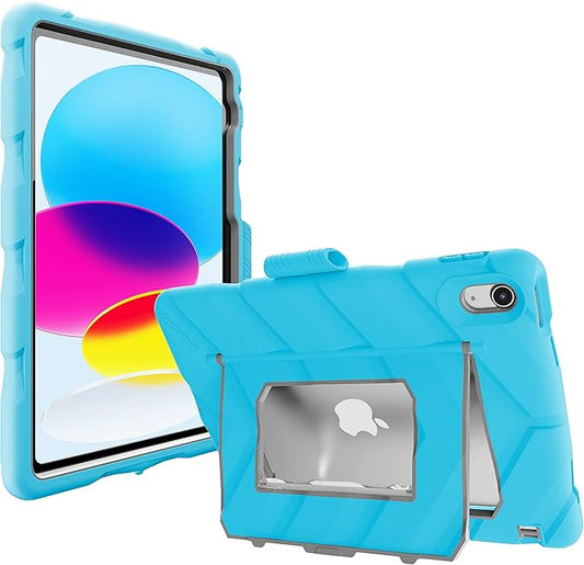 Gumdrop Hideaway iPad Case w/Stand Fits ONLY iPad 11th Generation |A16| & 10th Gen (10.9) inch Rugged Shockproof Reliable & Drop Tested for Kids K-12 Students Teachers Classrooms & School Use - Blue