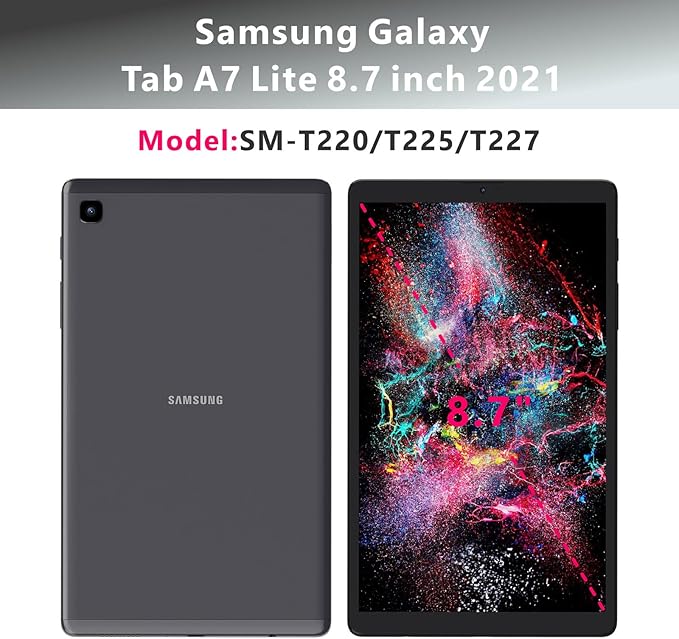 Case for Samsung Galaxy Tab A7 Lite 8.7 Inch 2021, Heavy Duty Hard PC Soft Silicone Shockproof Protective Kickstand Cover Compatibile with Galaxy Tab A7 Lite 8.7" (SM-T220 SM-T225 SM-T227U)
