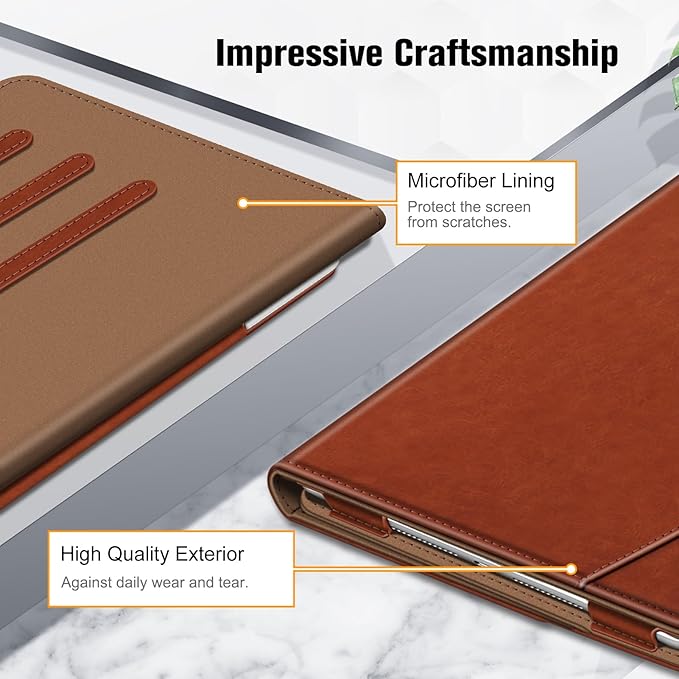 Fintie Case for iPad 9th / 8th / 7th Generation (2021/2020/2019) 10.2 Inch - [Corner Protection] Multi-Angle Viewing Stand Cover with Pocket & Pencil Holder, Auto Sleep Wake, Vintage Brown