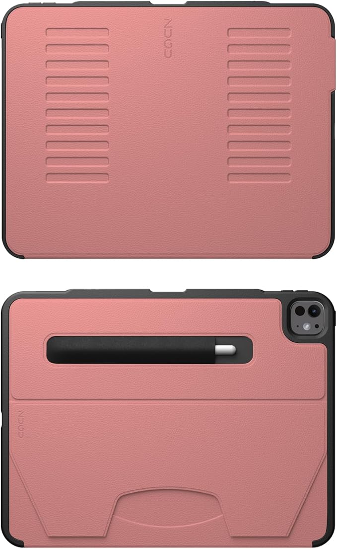 Zugu Case for iPad Pro 13 (M4) 2024, Slim Protective Cover with Apple Pencil Holder, Auto Wake/Sleep, Multiple Viewing Angles, iPad Pro 13 Inch Cover, Phone Protectors, Desert Rose