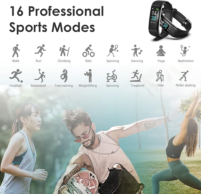 threesheep Fitness Tracker for Men and Women,Fitness Watch Waterproof with Activity Tracker and Sleep Monitor,Smart Watch for Android and iOS Phones(Black)……
