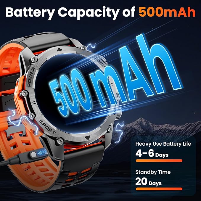 Smart Watch (Call/Notification),1.52'' Military Smart Watches for Men, Two Style Kits,Flashlight,100+Sport Modes/Heart Rate/Sleep Monitor/Pedometer, Fitness Tracker Android Phones iPhone Compatible