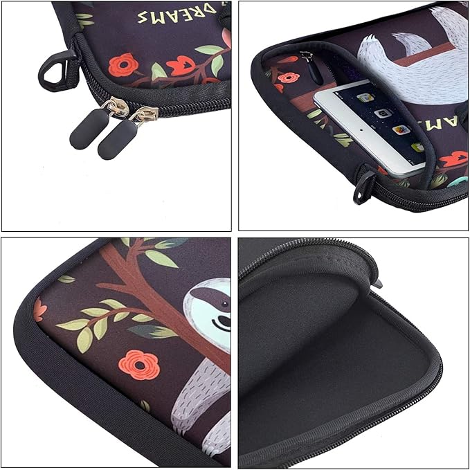 RICHEN 11 11.6 12 12.5 13 inches Laptop/Chromebook/Notebook PC Messenger Bag Tablet Travel Case Neoprene Handle Sleeve with Shoulder Strap (11-13.3 inch, Sloth)