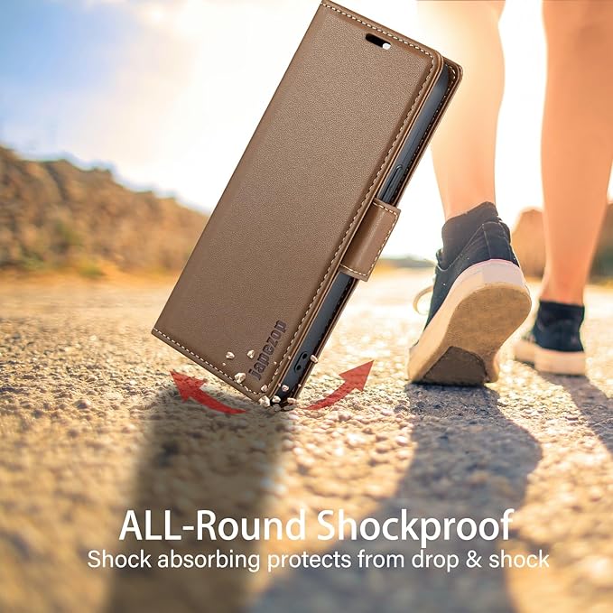 japezop iPhone 15 5G Wallet Case with [RFID Blocking],Card Holder Kickstand Magnetic,Leather Flip Case Wallet for iPhone 15 5G 6.1 Inch (Fashion Brown)