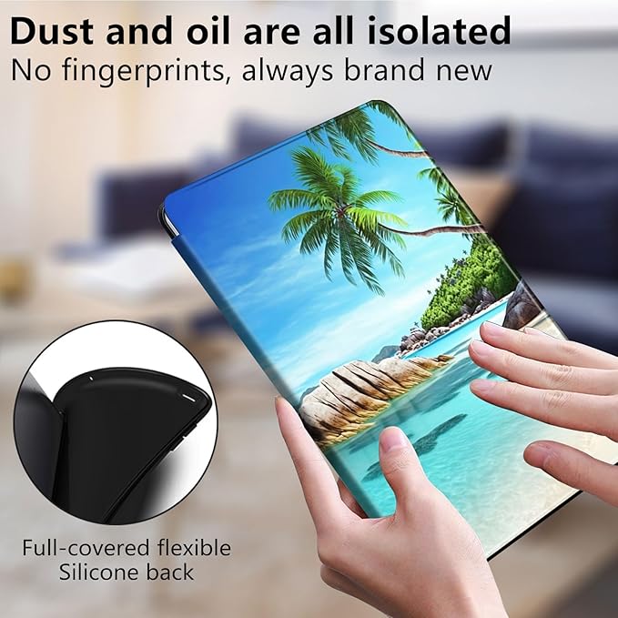 Case for Lenovo Tab M10 Plus 10.3", 360 Degree Rotating Folding Stand,with Auto Sleep/Wake Case for Lenovo Tab M10 Plus (2020 2nd Gen) TB-X606F/TB-X606X 10.3" FHD Tablet,Beach Palm Trees