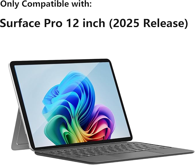 Megoo Crystal Sense Screen Protector for Surface Pro 12 inch (2025), Ultra-Thin 9H Glass, HD Transparency, High Touch Sensitivity, Case Friendly, Smudge-Resistant, 2 Pack