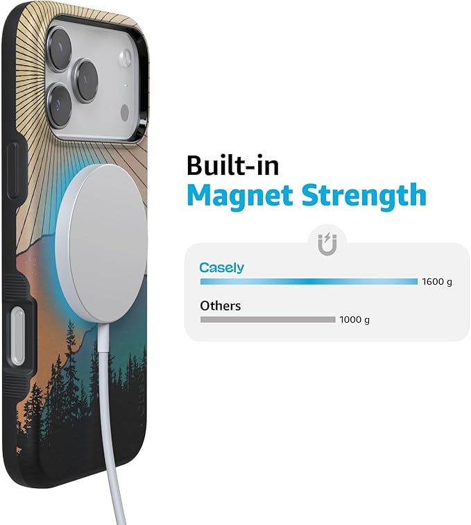 Casely iPhone 17 Pro Case | Golden Hour | Mountain Sunset | Compatible with MagSafe | Bold Protective Design