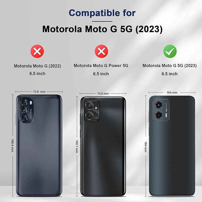 Jasonyu Flip Wallet Case for Moto G 5G (2023),Leather Magnetic Folio Cover with Card Holder,Kickstand - TPU Shockproof Durable Protective Phone Case,Blue