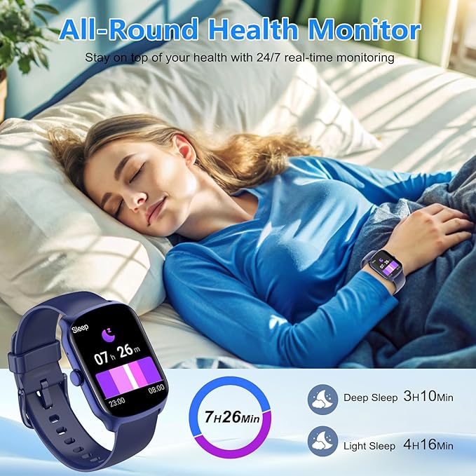 Smart Watch for Men Women, 1.95"HD Curved Screen Smartwatch (Dial/Answer Calls), Heart Rate Sleep Monitor Fitness Smartwatch, 112+Sports Modes Activity Trackers,IP68 Waterproof Watches for Android iOS