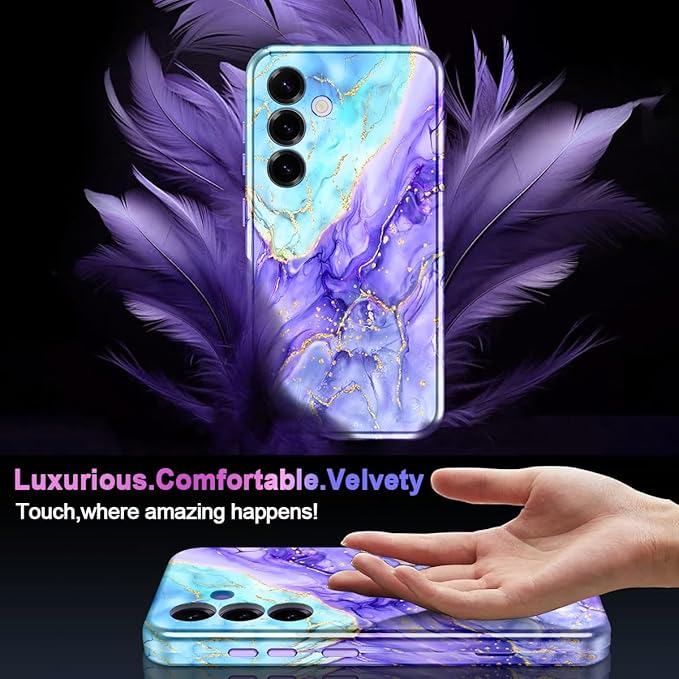 Casetego for Galaxy S25 Plus Case,Compatible with MagSafe,[Military Grade Drop Test] Full Body Protection Slim Shockproof Rugged Marble Women Case for Samsung Galaxy S25 Plus 6.7 inch,Cobalt Violet