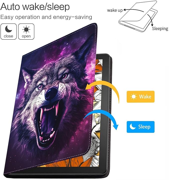 Case for Samsung Galaxy Tab A 10.1 2019 (SM-T510/T515/T517), Slim Lightweight PU Leather Stand Cover with Auto Wake/Sleep for Galaxy Tab A 10.1 Inch, Wolf
