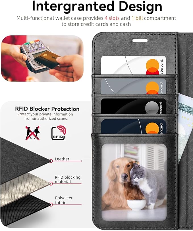 OCASE Compatible with Galaxy S25 Plus Wallet Case, PU Leather Flip Folio Case with Card Holders RFID Blocking Kickstand [Shockproof TPU Inner Shell] Protective Phone Cover 6.7 Inch 2025, Graphite