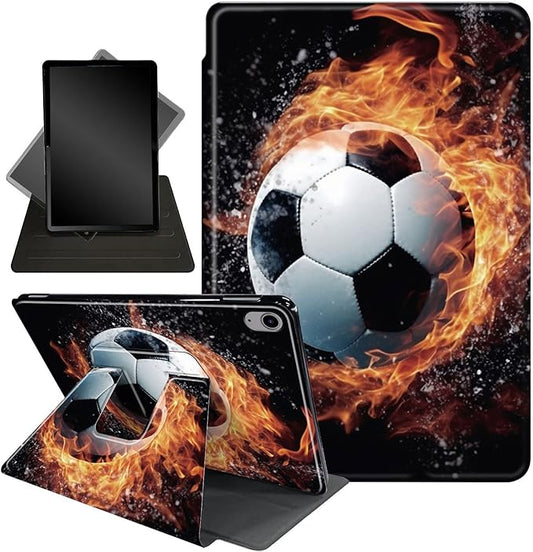 Case for Lenovo Tab P11 Plus Case 2021 (TB-J616F / J616X), 360 Degree Rotating Folding Stand,with Auto Sleep/Wake Case for Lenovo Tab P11 11” 2020 (TB-J606F TB-J606X),Fire Football