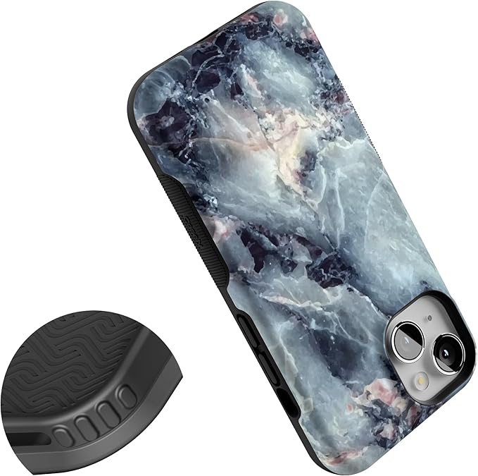 Casely iPhone 14 Case | Blue Marble | Compatible with MagSafe | Bold Protective Design