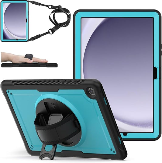 ZenRich Case for Samsung Galaxy Tab A9 Plus / A9+ 5G 11" 2023 (SM-X210/X216/X218),Heavy Duty Shockproof Protective Case with 360 Rotating Kickstand Hand & Shoulder Belt for Galaxy Tab A9 Plus 11 inch