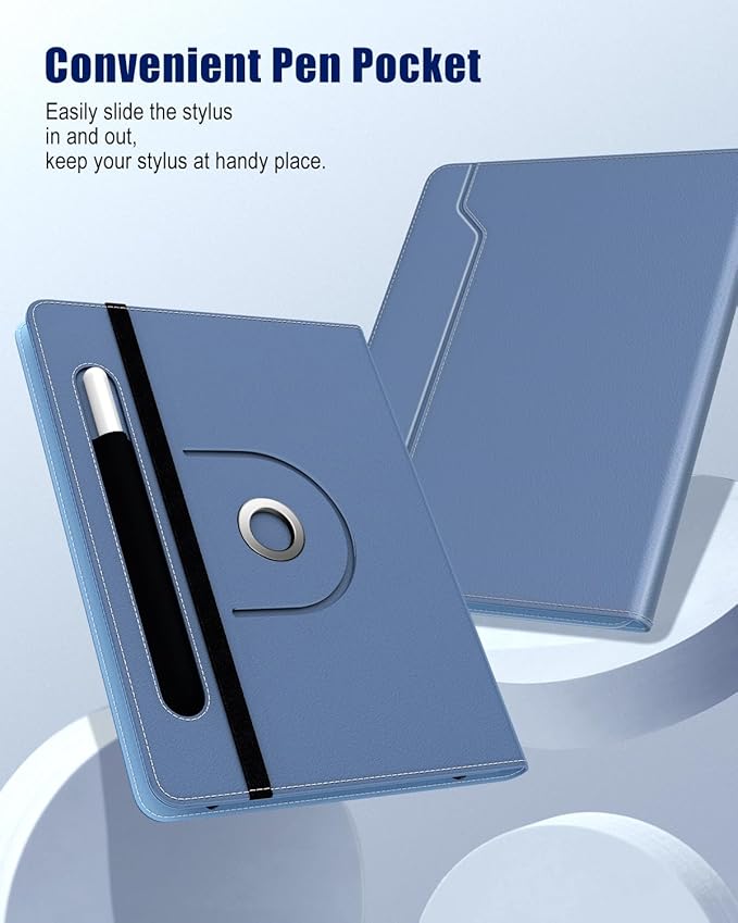 TiMOVO Universal Case for 9-11 Inch Tablet, 360 Degree Rotating Stand Protective Cover with Pen Pocket for 9 10 10.1 Inch Android Touchscreen Tablet, Denim Blue