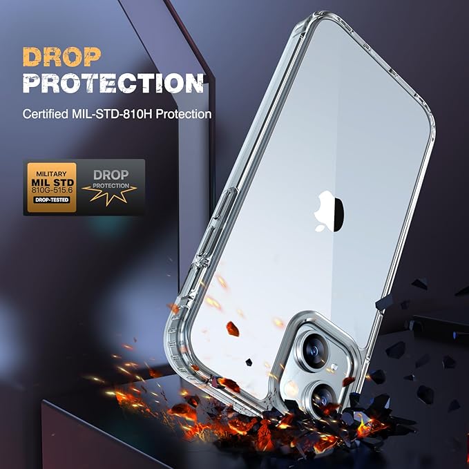 Diaclara Designed for iPhone 15 Plus Case, [with Privacy Screen Protector] [Anti Spy] [Military Grade Drop Protection] Heavy Duty Full-Body Shockproof Phone Case, Clear