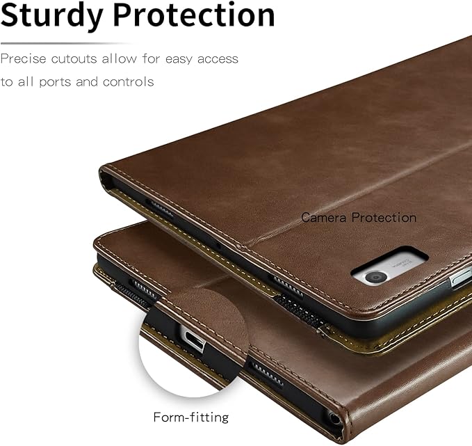 for Lenovo Tab M9 Case 9.0 inch (TB-310FU, 2023 Released) Business PU Leather Multi-Angle Stand Flip Case with Pencil Holder Card Slot for Lenovo Tab M9 9" Android Tablet-Brown