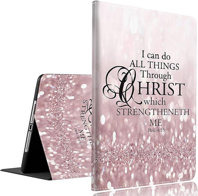 Case for Samsung Galaxy Tab A9 Plus 11 inch 2023，Slim Fit Foldable Standing Cover Case with Auto Sleep/Wake for Galaxy Tab A9+ 11’2023 (SM-X210/X216/X218)，Pink Philippians 4-13