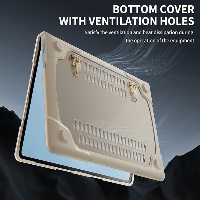 Batianda Heavy Duty Case for 13.8 inch Microsoft Surface Laptop 2024 (7th Edition) with Fold Kickstand Includes Keyboard Cover Screen Protector - Shockproof Stylish & Durable Protective Cover, Khaki