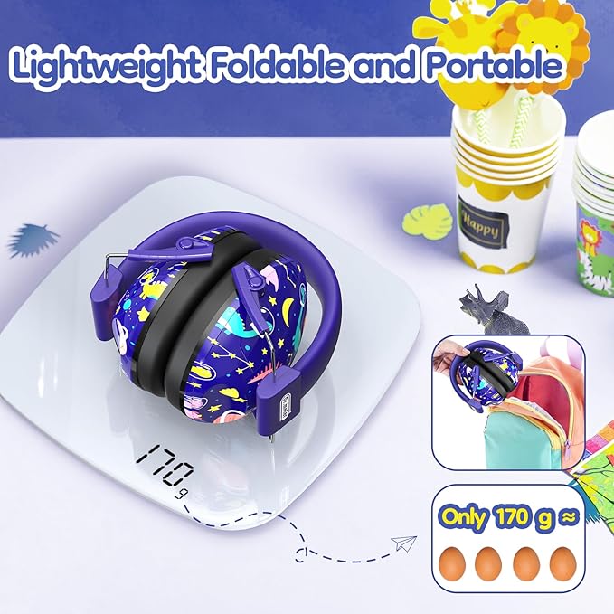 Dr.meter Noise Cancelling Headphones for Kids Adults: 27SNR Adjustable Ear Muffs for Noise Reduction- Kids Ear Protection for Monster Jam, Airplane, Fireworks, Concerts and Sports Events